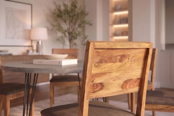 Designová židle Timber II Sheesham / šedá