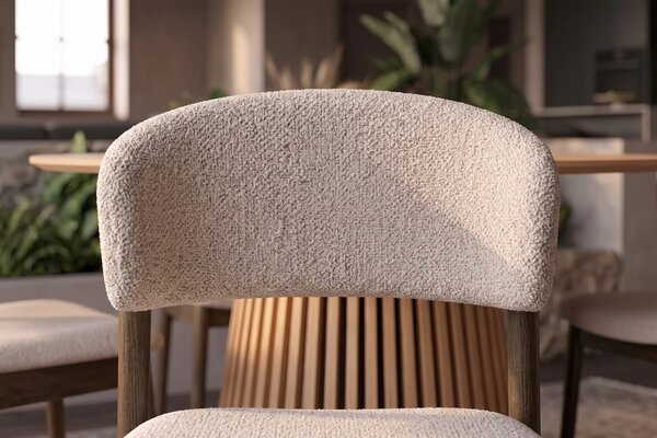 Designová jídelní židle Wadeline béžová / hnědá
