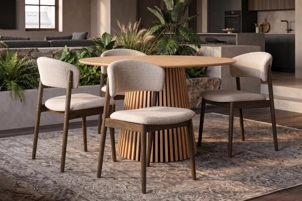 Designová jídelní židle Wadeline béžová / hnědá
