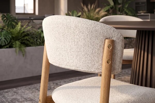 Designová jídelní židle Wadeline krémová / přírodní hnědá
