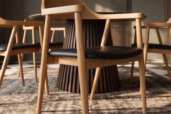 Designová jídelní židle Wadeline černá / přírodní hnědá