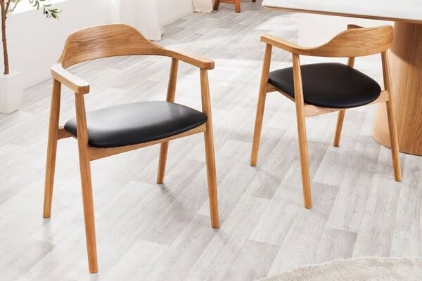 Designová jídelní židle Wadeline černá / přírodní hnědá