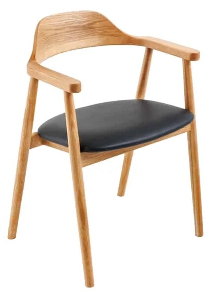 Designová jídelní židle Wadeline černá / přírodní hnědá