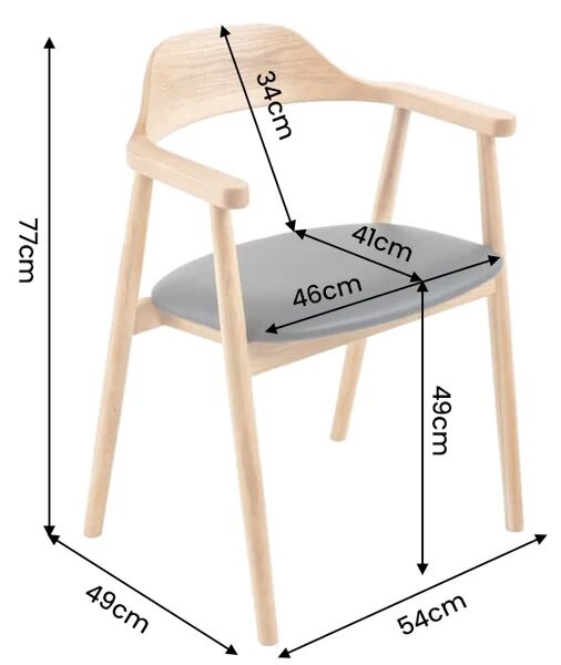 Designová jídelní židle Wadeline černá / přírodní hnědá