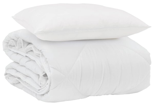 Letní přikrývka s polštářem 2 pcs Bílá Mikrovlákno