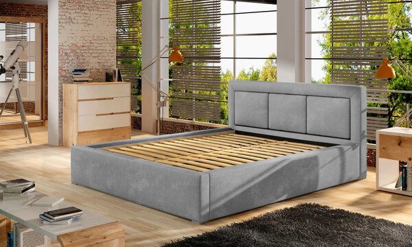 Čalouněná postel 140x200 BELLVARO 2 - černá eko kůže