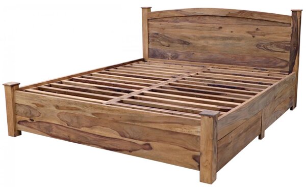 Postel s úložným prostorem Rami 180x200 z indického masivu palisandr