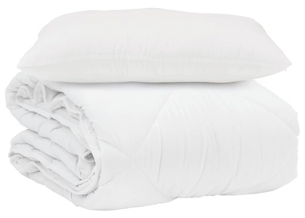 Letní přikrývka s polštářem 2 pcs Bílá Mikrovlákno