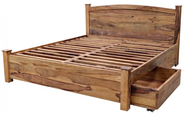 Postel s úložným prostorem Rami 180x200 z indického masivu palisandr