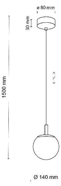 TK Lighting Cadix závěsné svítidlo 1x8 W zlatá 759