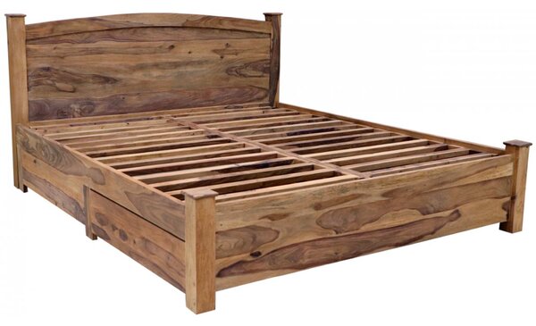 Postel s úložným prostorem Rami 180x200 z indického masivu palisandr