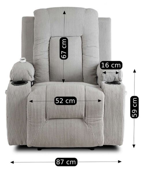 Masážní křeslo Limun 3, šedá