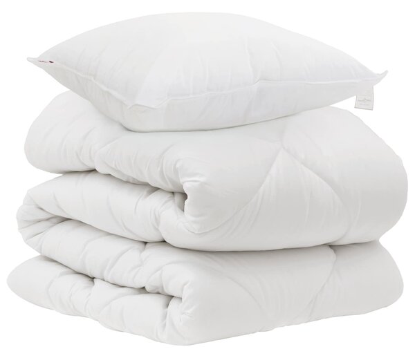 Přikrývka s polštářem 2 pcs Bílá Mikrovlákno
