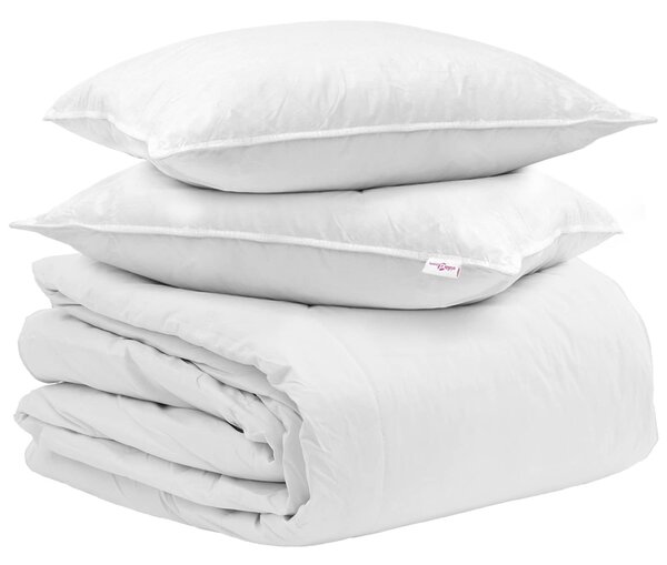 Sada přikrývek s polštářem 3 pcs Bílá Peří