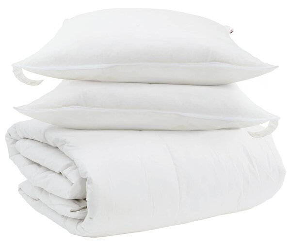 Sada přikrývek s polštářem 3 pcs Bílá Peří