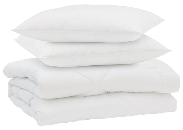 Letní přikrývka s polštářem 3 pcs Bílá Mikrovlákno