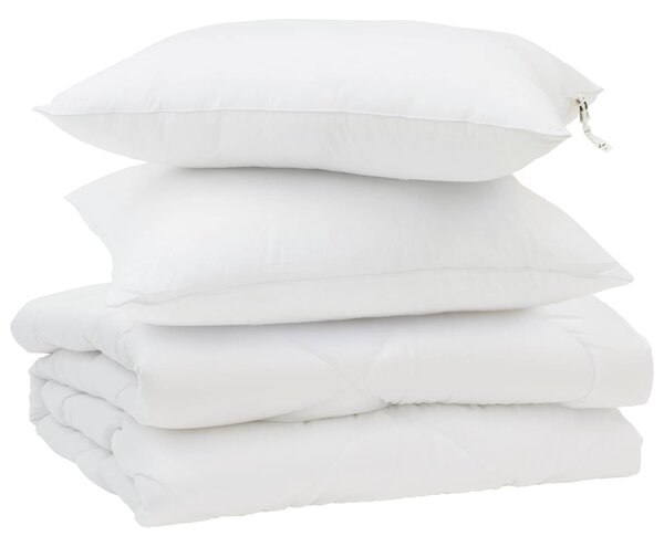 Letní přikrývka s polštářem 3 pcs Bílá Mikrovlákno