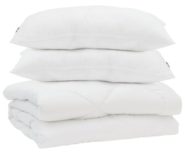 Přikrývka s polštářem 3 pcs Bílá Mikrovlákno