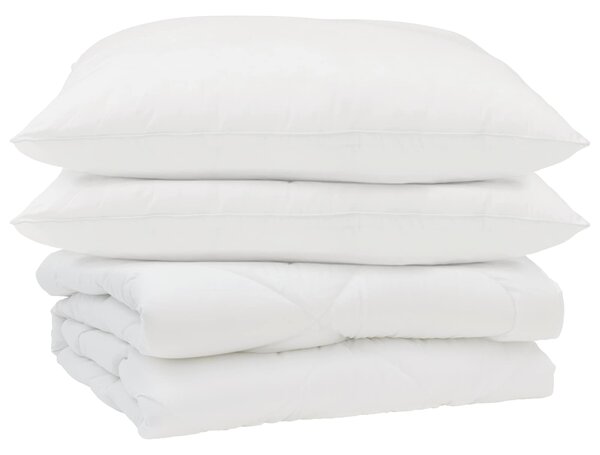 Letní přikrývka s polštářem 3 pcs Bílá Mikrovlákno