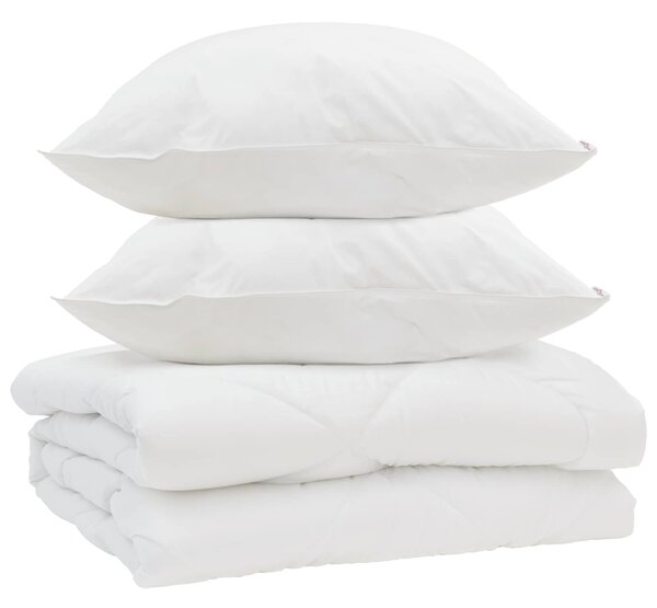 Přikrývka s polštářem 3 pcs Bílá Mikrovlákno