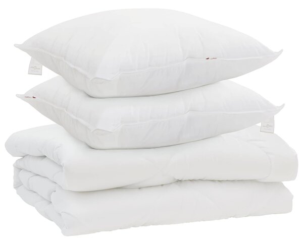 Přikrývka s polštářem 3 pcs Bílá Mikrovlákno