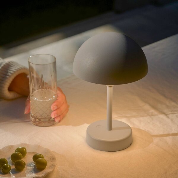 Nordlux LED stolní lampa na baterie Ellen To-Go, šedá, hliník, stmívatelný, Hliník / šedá / zinek, Obývací pokoj / jídelna, Hliník, Skandinávský