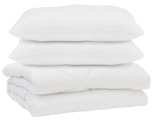 Přikrývka s polštářem 3 pcs Bílá Mikrovlákno