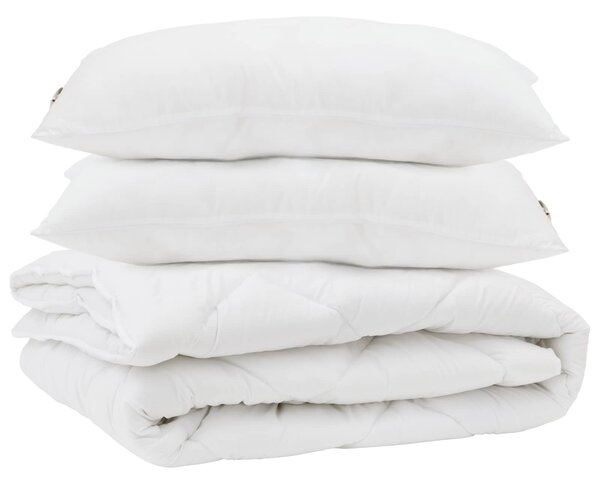 Přikrývka s polštářem 3 pcs Bílá Mikrovlákno