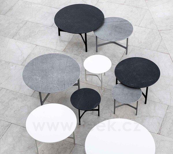 Cane-line Rám pro konferenční stolek Twist, Cane-line, kulatý 70x41 cm, hliník barva light grey, bez desky