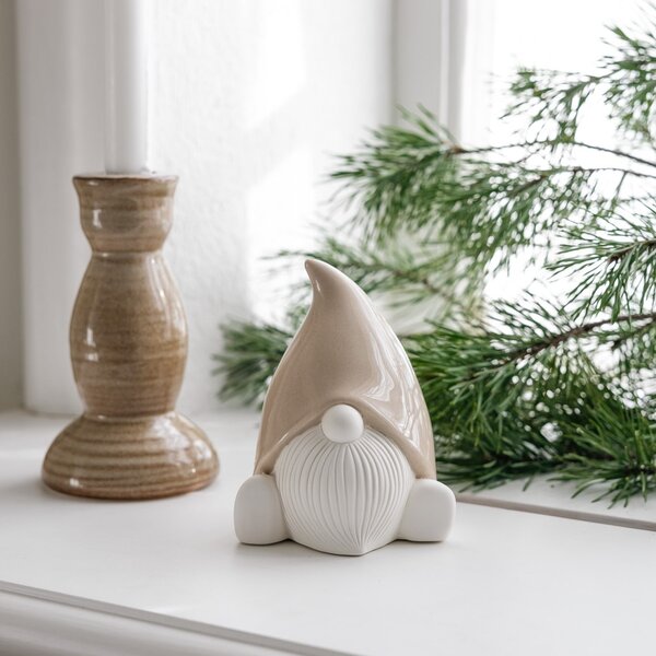 Vánoční dekorace skřítek Harald Beige 13 cm