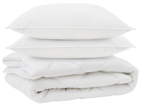 Přikrývka na všechny sezóny s polštářem 3 pcs Bílá Mikrovlákno