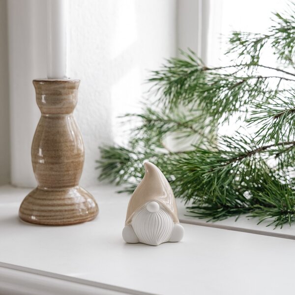 Vánoční dekorace skřítek Harald Beige 8 cm