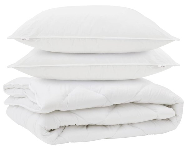 Přikrývka na všechny sezóny s polštářem 3 pcs Bílá Mikrovlákno