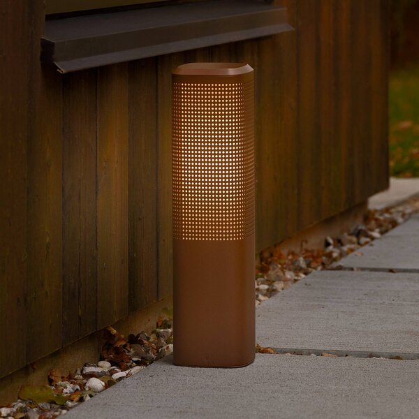 Nordlux Stojací lampa Sidara 45 Seaside, hnědá, hliník, IP44, E27, stmívatelný, Hnědá / rez, Hliník, Moderní