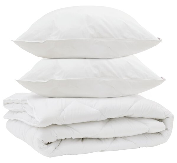 Přikrývka na všechny sezóny s polštářem 3 pcs Bílá Mikrovlákno