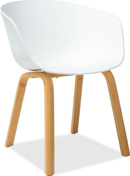 Casarredo Designová plastová jídelní židle EGO bílá/dub