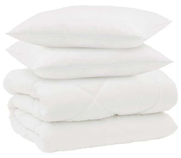 Zimní přikrývka s polštářem 3 pcs Bílá Mikrovlákno