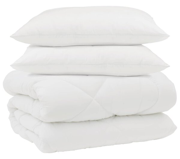 Zimní přikrývka s polštářem 3 pcs Bílá Mikrovlákno