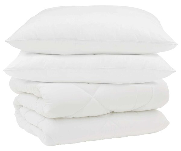 Zimní přikrývka s polštářem 3 pcs Bílá Mikrovlákno