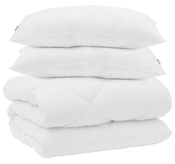 Duvet s polštáři s polštářem 3 pcs Bílá Mikrovlákno a peří