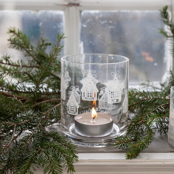 Skleněný svícen Husvik 10 cm