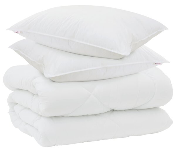 Zimní přikrývka s polštářem 3 pcs Bílá Mikrovlákno