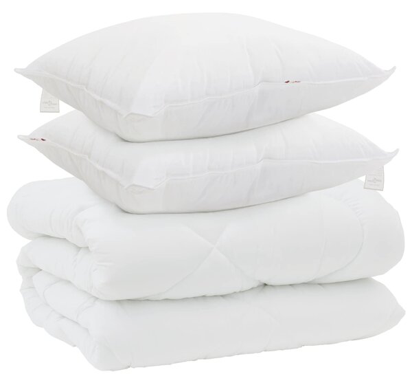 Zimní přikrývka s polštářem 3 pcs Bílá Mikrovlákno