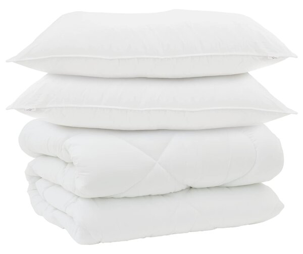 Zimní přikrývka s polštářem 3 pcs Bílá Mikrovlákno