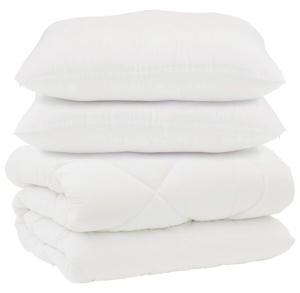 Duvet s polštáři s polštářem 3 pcs Bílá Mikrovlákno a peří