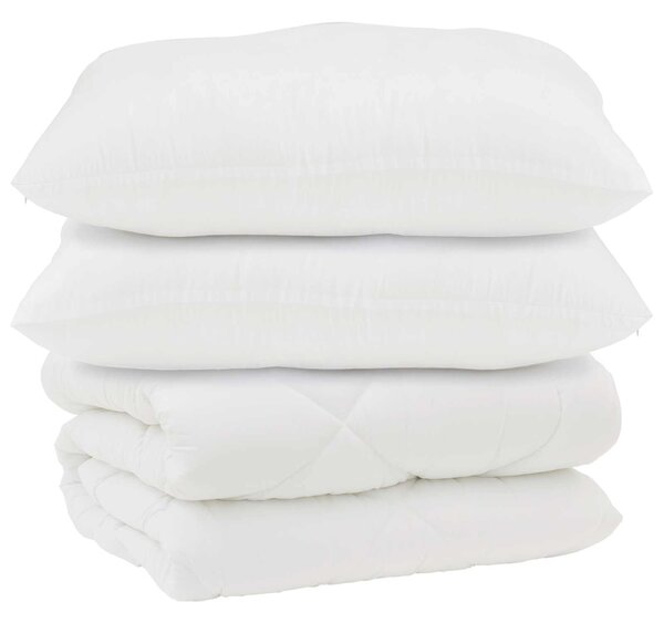 Duvet s polštáři s polštářem 3 pcs Bílá Mikrovlákno a peří