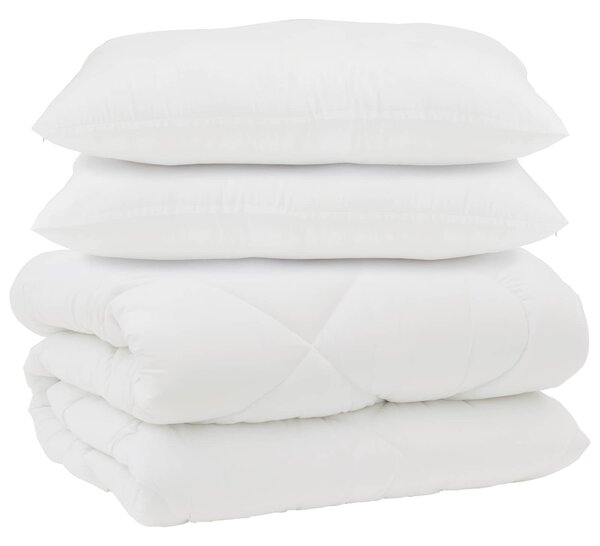 Duvet s polštáři s polštářem 3 pcs Bílá Mikrovlákno a peří