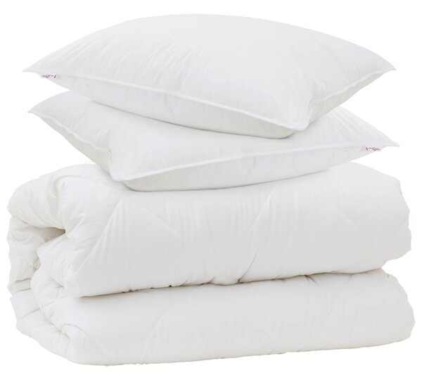 Duvet s polštáři s polštářem 3 pcs Bílá Mikrovlákno