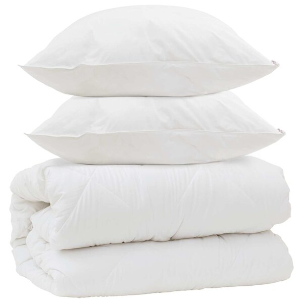 Duvet s polštáři s polštářem 3 pcs Bílá Mikrovlákno