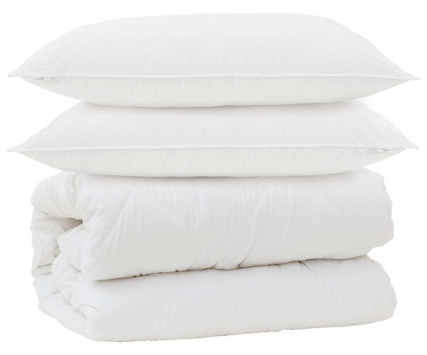 Duvet s polštáři s polštářem 3 pcs Bílá Mikrovlákno